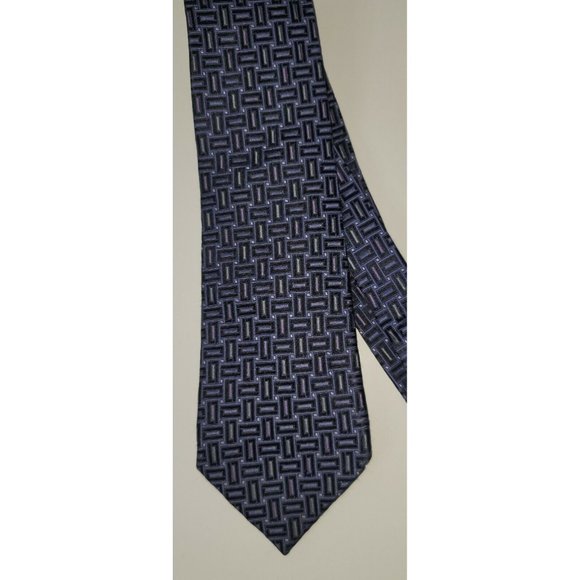 Robert Talbott Best of Class Nordstrom Blue Stripe Silk Geometric Tie - Picture 1 of 6